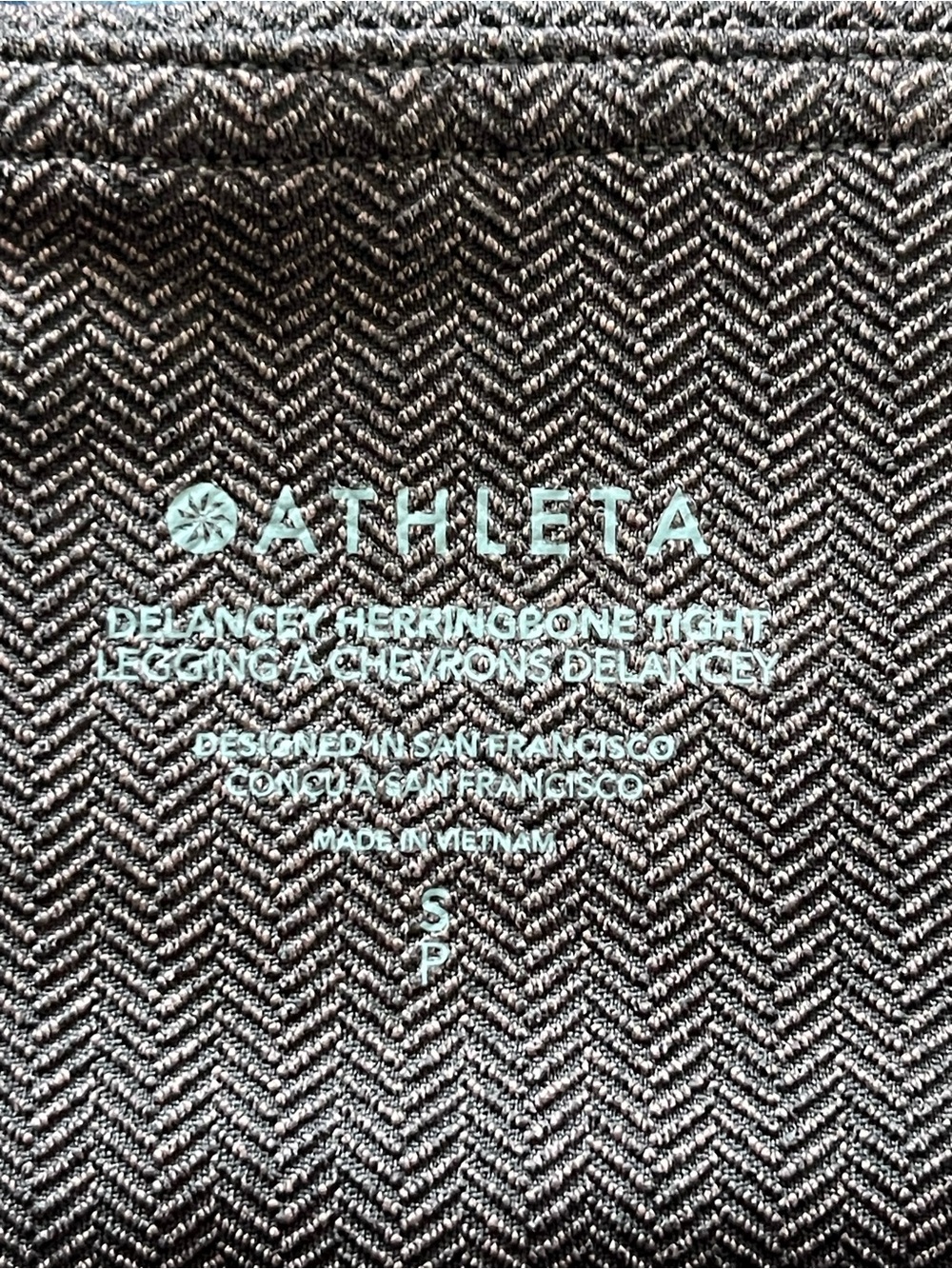 Athleta Dark Brown Herringbone Leggings-Size SP - Picture 9 of 9